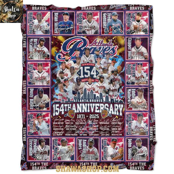 Atlanta Braves 154th Anniversary 1871-2025 Baseball Fleece Blanket Quilt