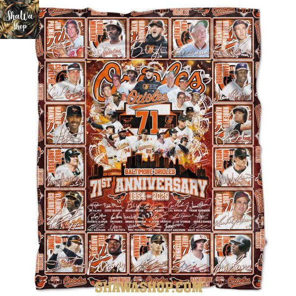 Baltimore Orioles 71st Anniversary 1954-2025 Baseball Fleece Blanket Quilt