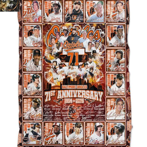 Baltimore Orioles 71st Anniversary 1954-2025 MLB Fleece Blanket Quilt