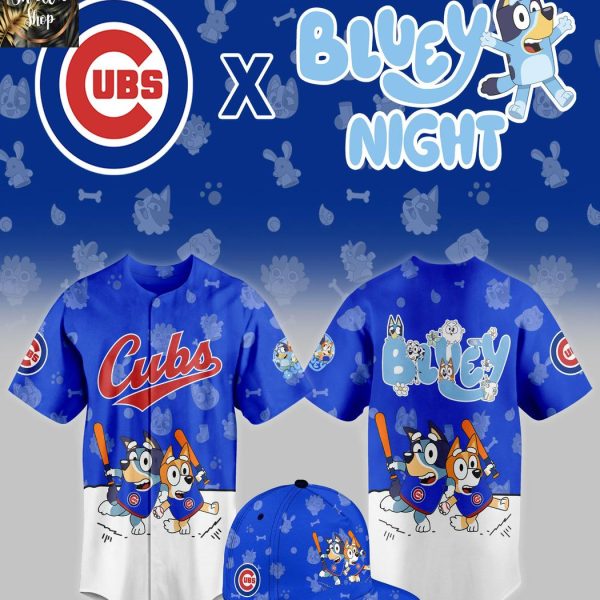 Chicago Cubs 2025 Bluey MLB Game Night Christmas  Baseball Jersey