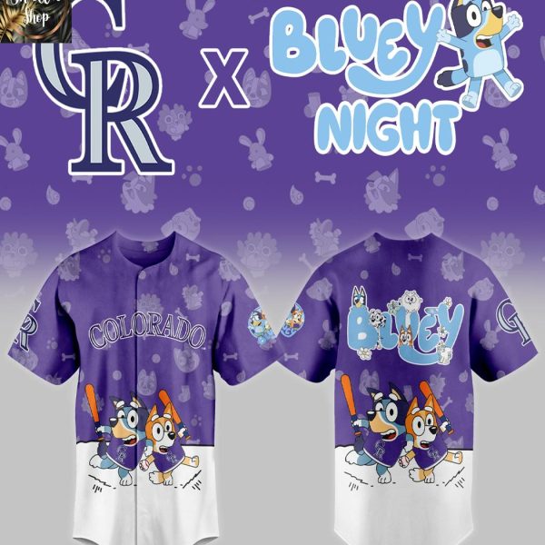 Colorado Rockies 2025 Bluey MLB Game Night Christmas  Baseball Jersey