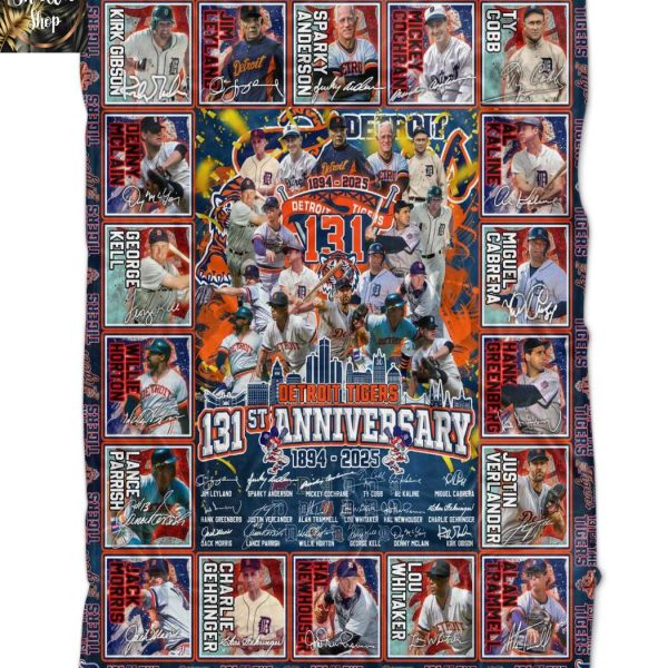 Detroit Tigers 131st Anniversary 1883-2025 MLB Fleece Blanket Quilt