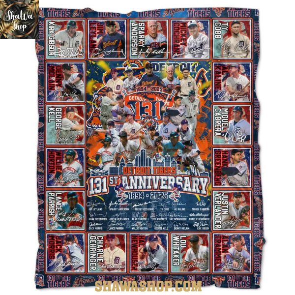Detroit Tigers 131st Anniversary 1894-2025 Baseball Fleece Blanket Quilt