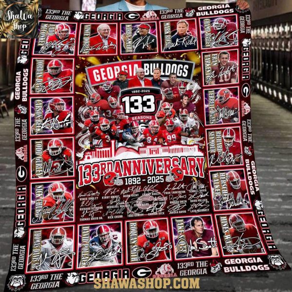 Georgia Bulldogs 133rd Anniversary 1892-2025 Football Fleece Blanket Quilt