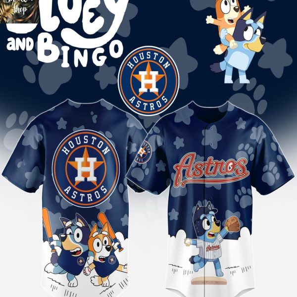 Houston Astros 2025 Bluey MLB Game Night Christmas  Baseball Jersey