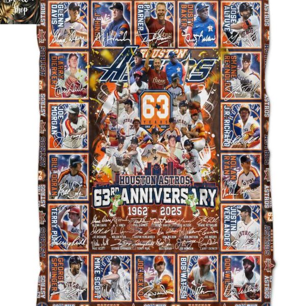 Houston Astros 63rd Anniversary 1962-2025 MLB Fleece Blanket Quilt