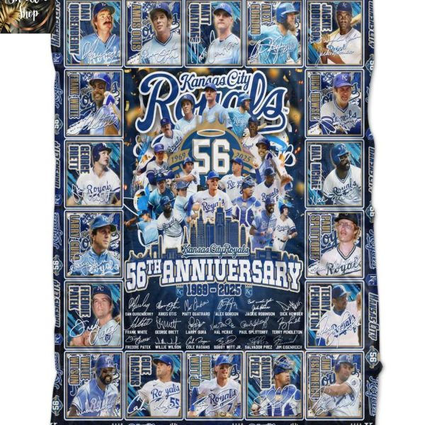 Kansas City Royals 56th Anniversary 1969-2025 MLB Fleece Blanket Quilt