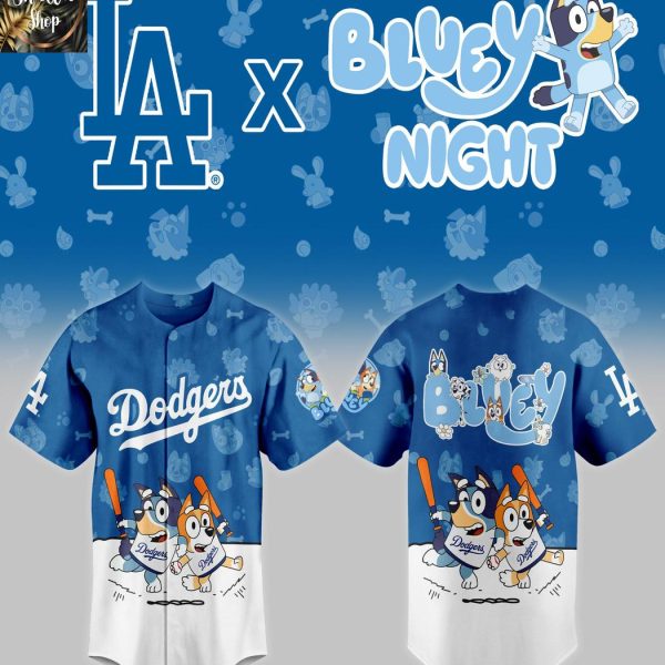 Los Angeles Dodgers 2025 Bluey MLB Game Night Christmas  Baseball Jersey