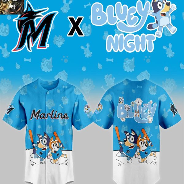 Miami Marlins 2025 Bluey MLB Game Night Christmas  Baseball Jersey
