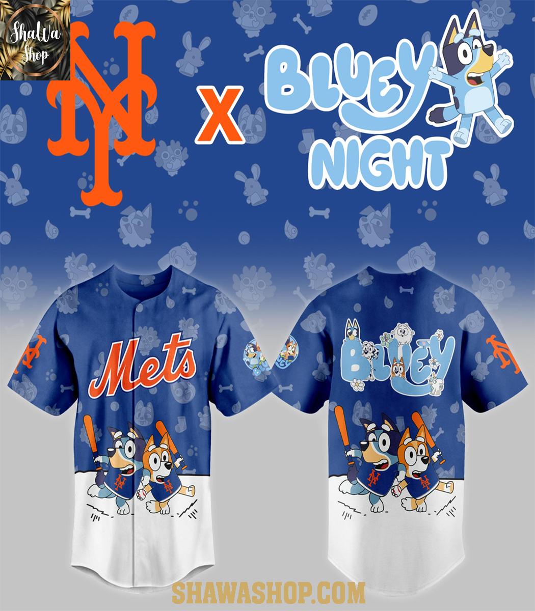 New York Mets 2025 Bluey MLB Game Night Christmas Baseball Jersey New York Mets 2025 Bluey MLB Game Night Christmas Baseball Jersey