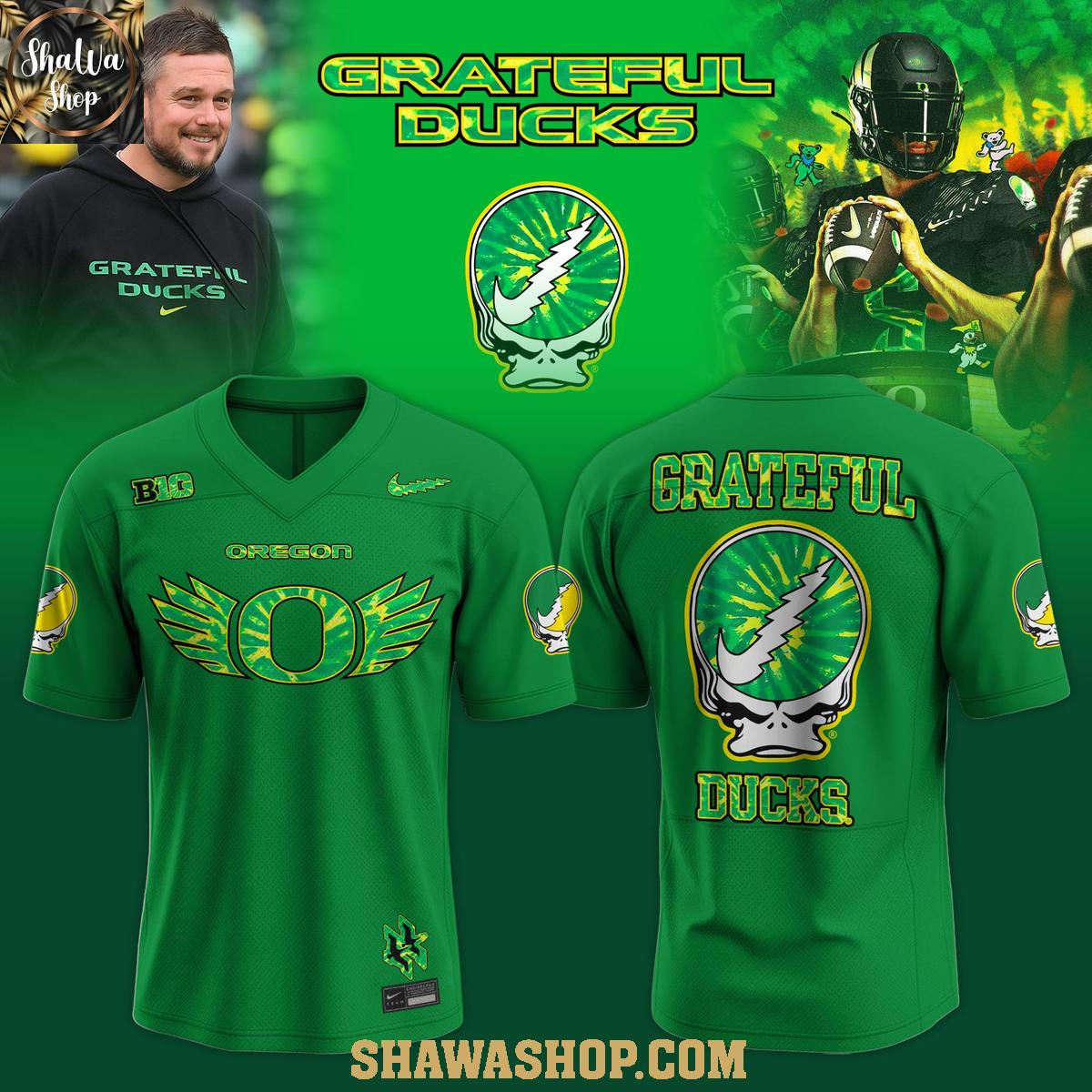 Oregon Ducks Grateful Dead Go Ducks Dancing Bears Football Jersey Oregon Ducks Grateful Dead Go Ducks Dancing Bears Football Jersey