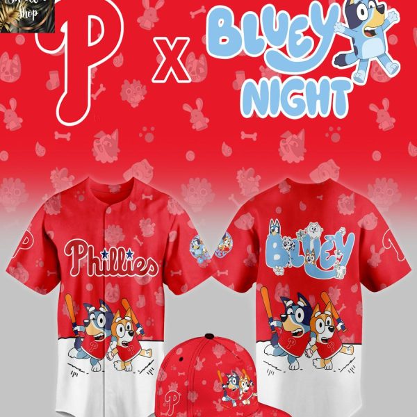 Philadelphia Phillies 2025 Bluey MLB Game Night Christmas  Baseball Jersey