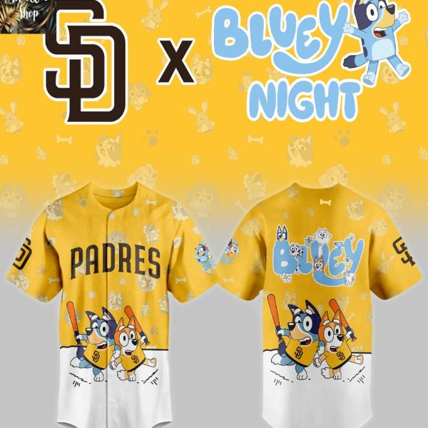 San Diego Padres 2025 Bluey MLB Game Night Christmas  Baseball Jersey