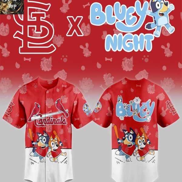 St. Louis Cardinals 2025 Bluey MLB Game Night Christmas  Baseball Jersey