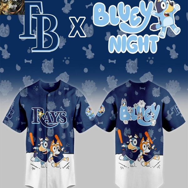 Tampa Bay Rays 2025 Bluey MLB Game Night Christmas  Baseball Jersey