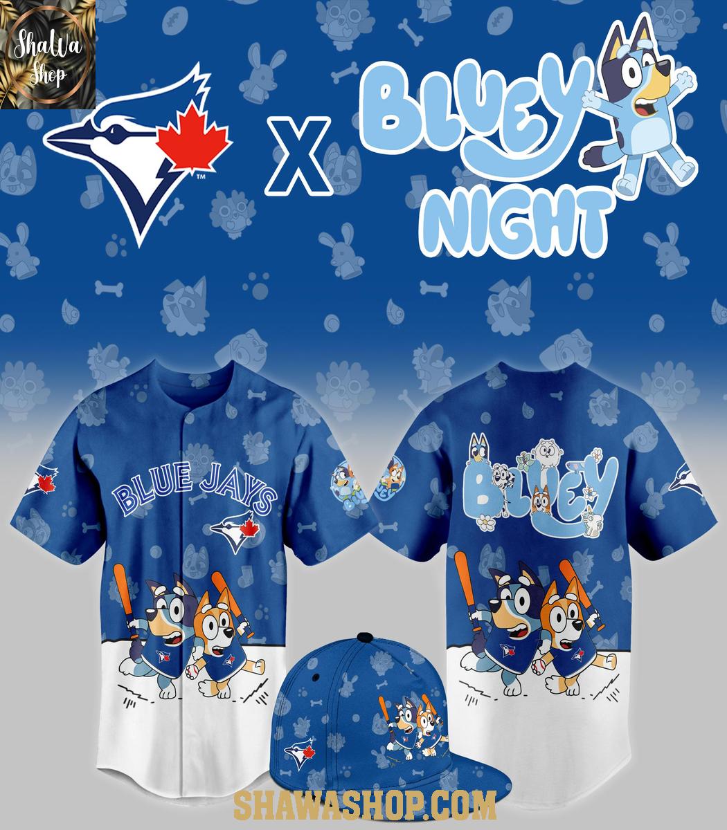 Toronto Blue Jays 2025 Bluey MLB Game Night Christmas Baseball Jersey Toronto Blue Jays 2025 Bluey MLB Game Night Christmas Baseball Jersey