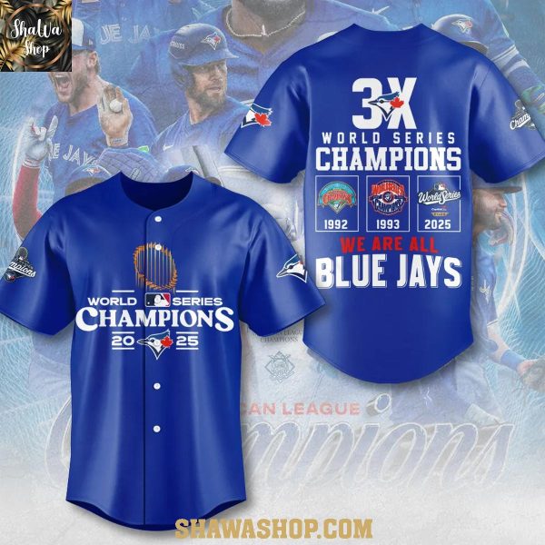 Toronto Blue Jays 3-Time World Series Champions 2025 Baseball Jersey