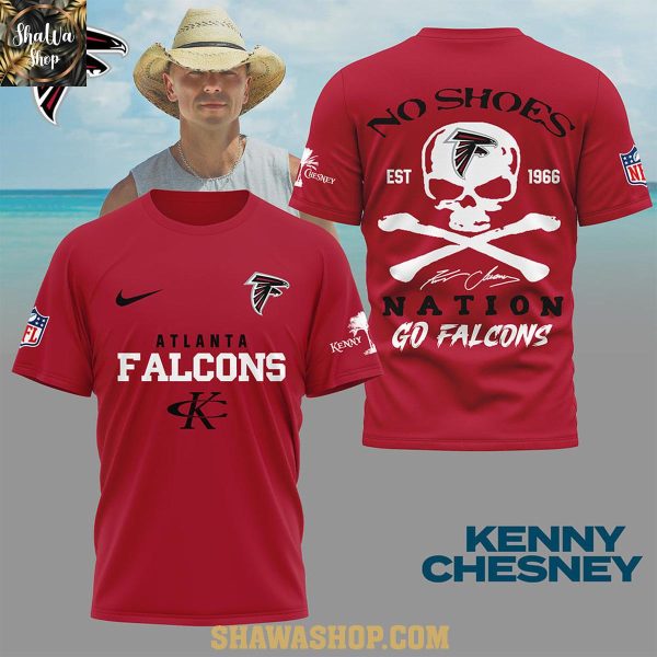 Atlanta Falcons Kenny Chesney No Shoes Nation Go Falcons Hoodie T-Shirt