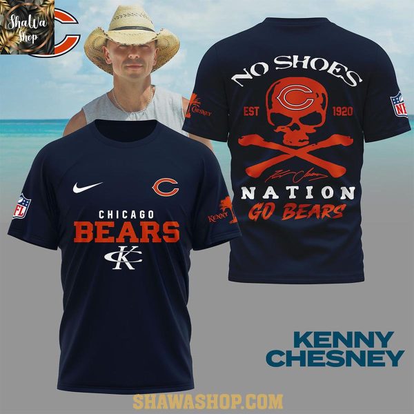 Chicago Bears Kenny Chesney No Shoes Nation Go Bears Hoodie T-Shirt