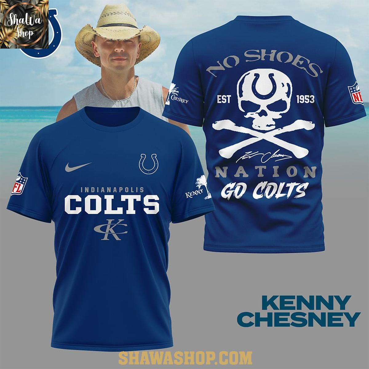 Indianapolis Colts Kenny Chesney No Shoes Nation Go Colts Hoodie T-Shirt Indianapolis Colts Kenny Chesney No Shoes Nation Go Colts Hoodie T-Shirt