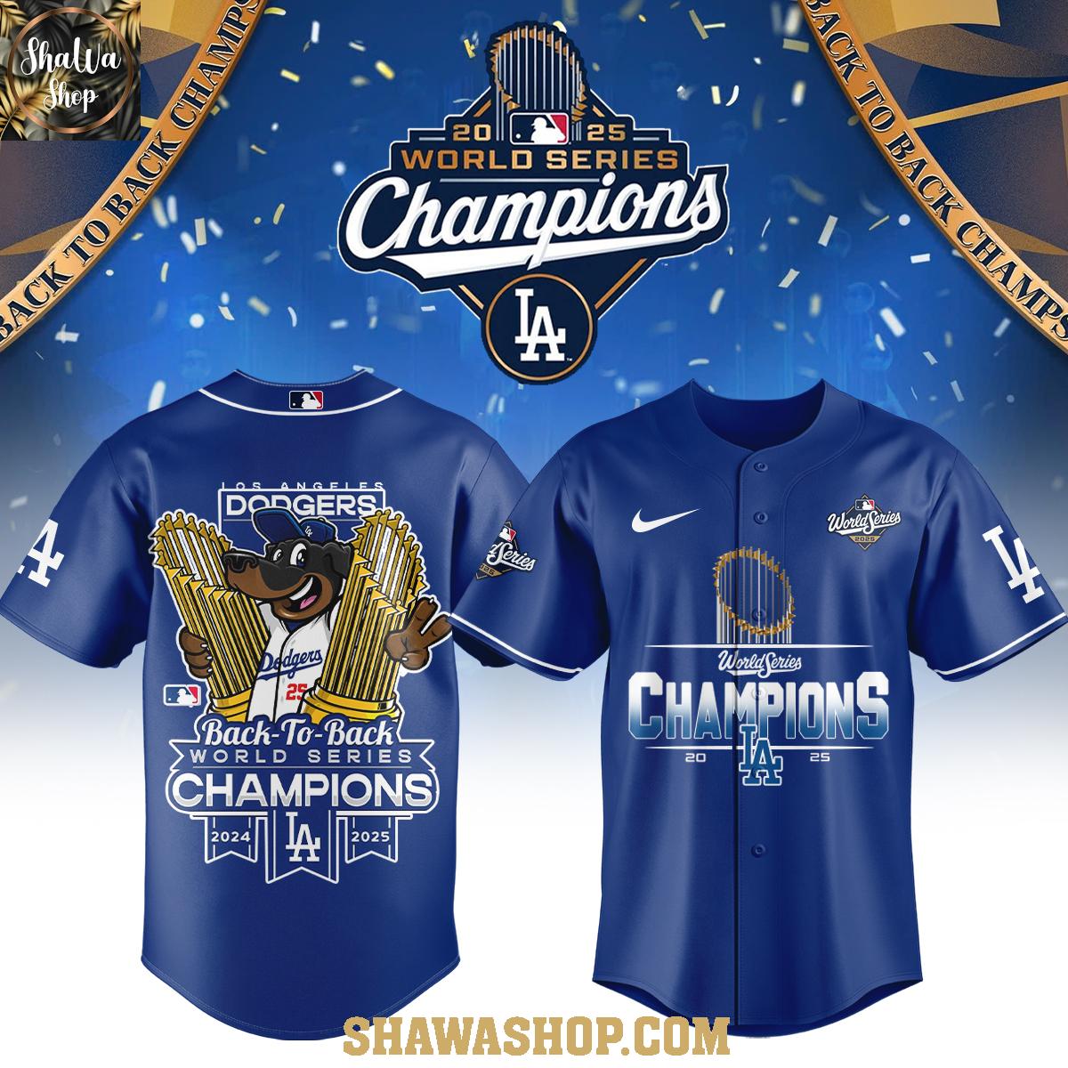 Los Angeles Dodgers Back-To-Back World Series Baseball Jersey 2025 Los Angeles Dodgers Back-To-Back World Series Baseball Jersey 2025