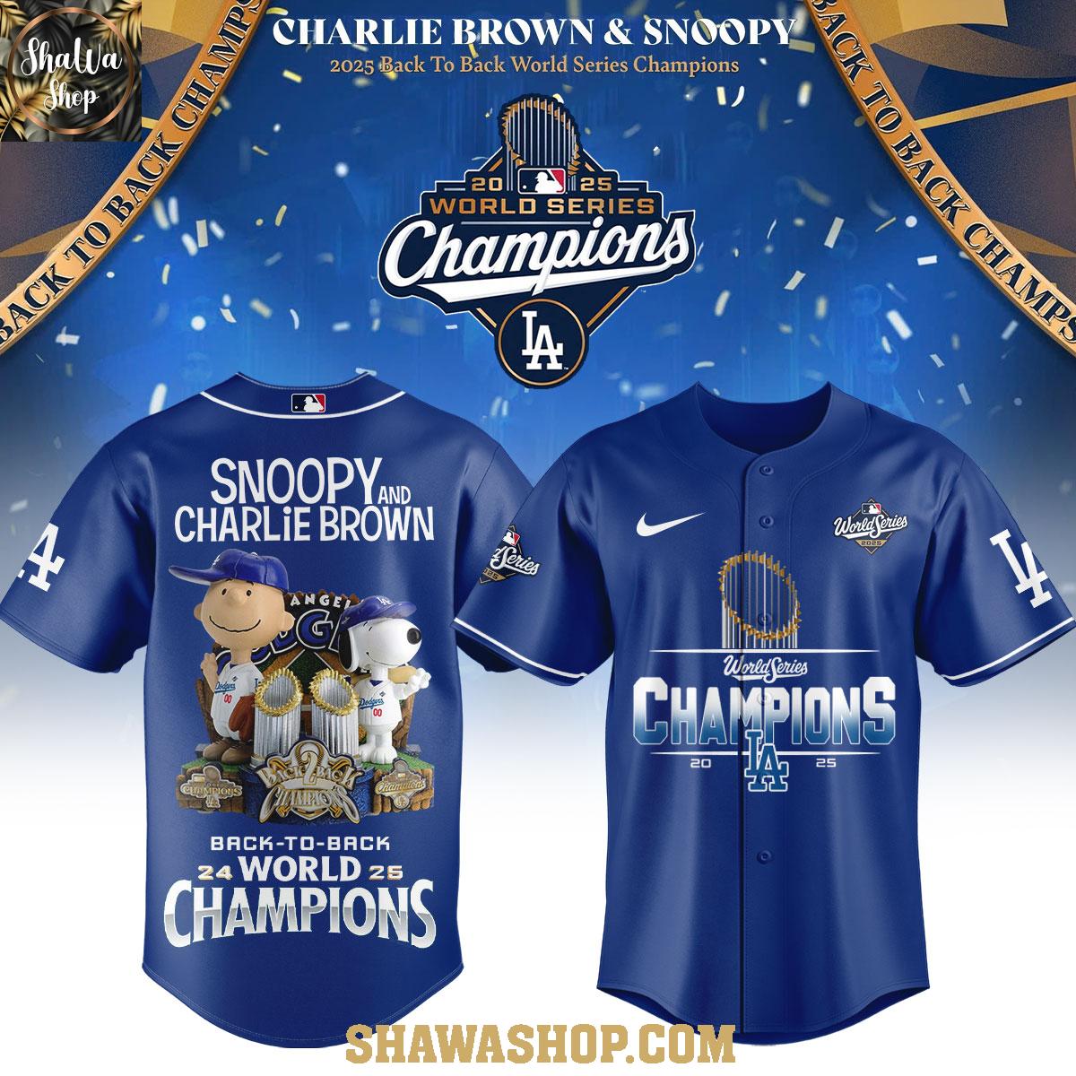 Los Angeles Dodgers Snoopy World Series Baseball Jersey 2025 Los Angeles Dodgers Snoopy World Series Baseball Jersey 2025