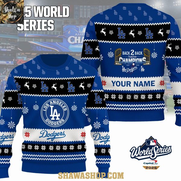 Los Angeles Dodgers World Series 2025 Back To Back Ugly Sweater