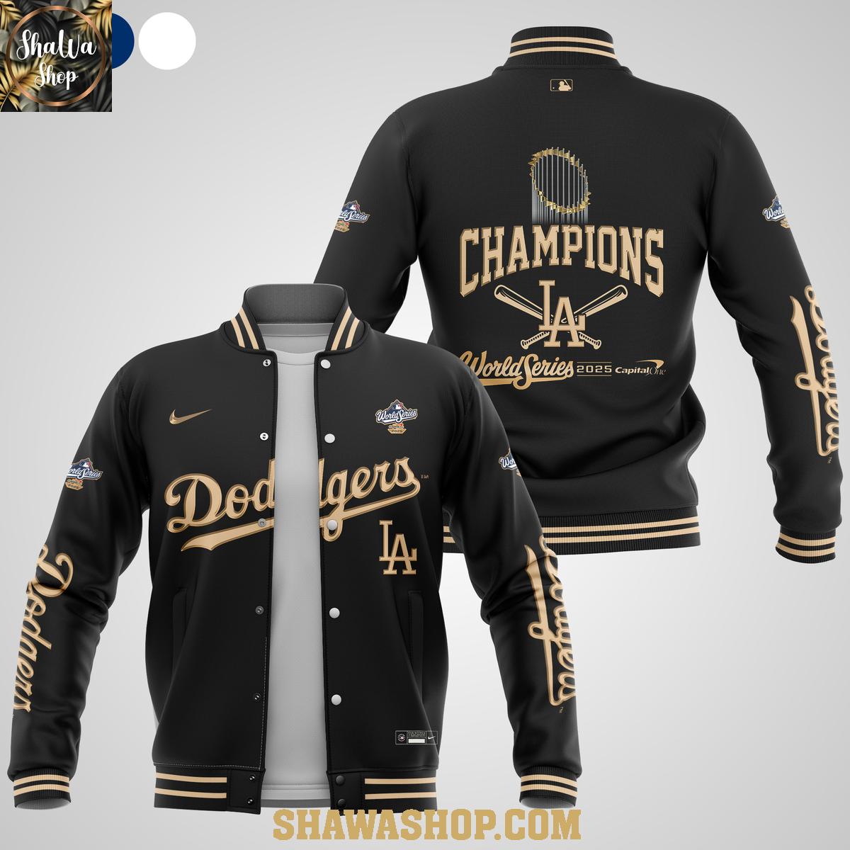 Los Angeles Dodgers World Series Champions Full Black 2025 Baseball Jacket Los Angeles Dodgers World Series Champions Full Black 2025 Baseball Jacket