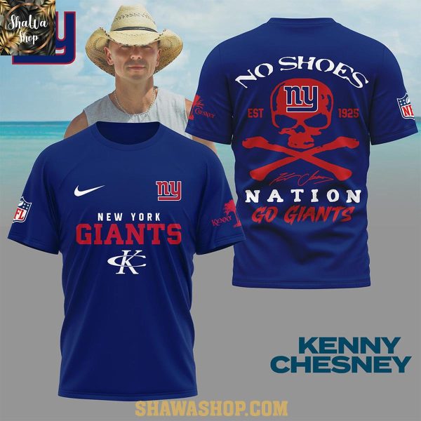 New York Giants Kenny Chesney No Shoes Nation 2025 Hoodie T-Shirt