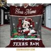 Texas Longhorns Mickey Merry Christmas 2025 Fleece Blanket Quilt