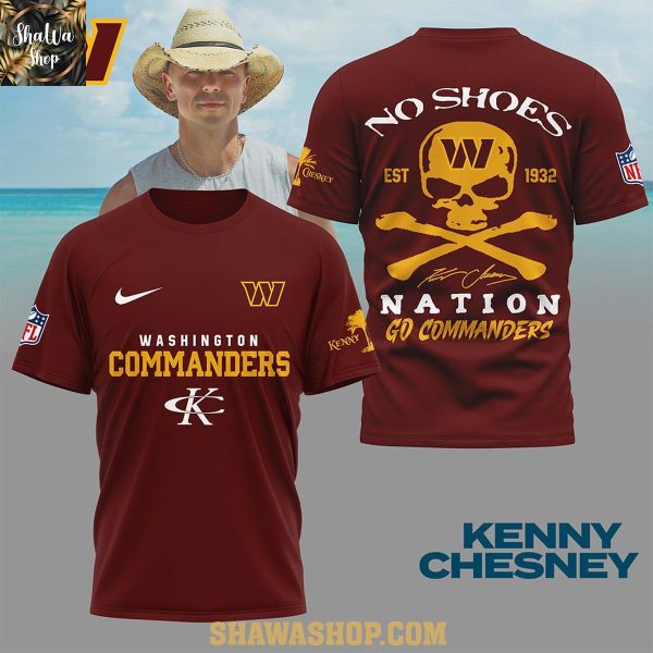 Washington Commanders Kenny Chesney No Shoes Nation 2025 Hoodie T-Shirt